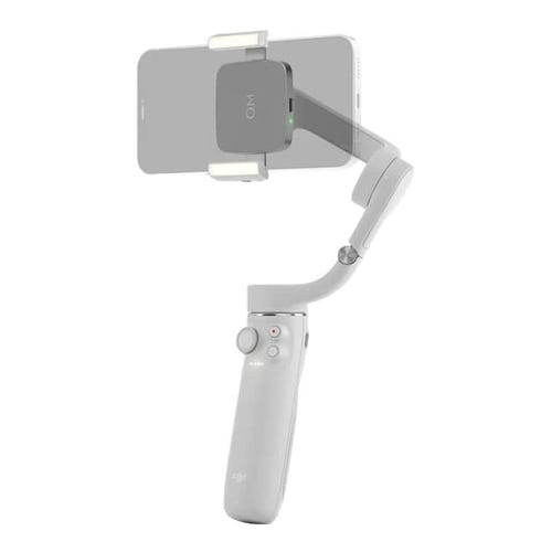 DJI OM - pince smartphone avec lumière d'appoint : intégrée