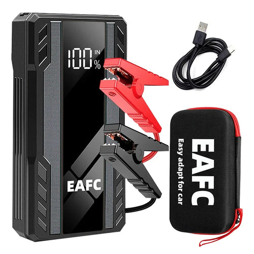 EAFC - booster de démarrage 12 V 600 A, lampe LED et batterie externe 6400 mAh : voiture eafc lampe LED