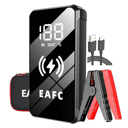 EAFC - booster de démarrage 12 V avec chargeur sans fil et lampe LED : 12 V eafc chargeur sans fil