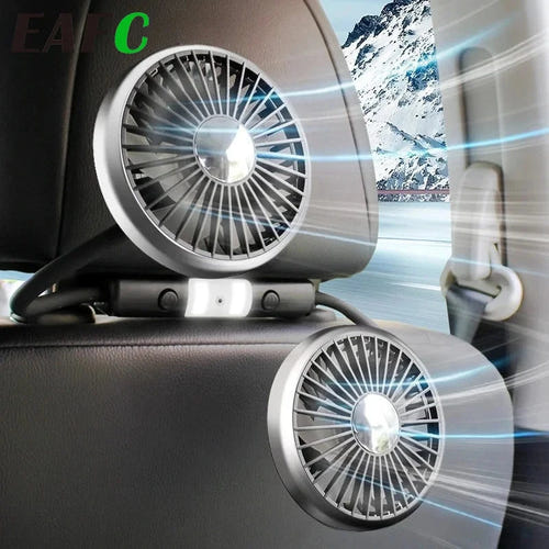 EAFC C42778 - Ventilateur USB double tête pour appui-tête, 3 vitesses et rotation 360° : galerie 2