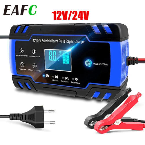 EAFC Chargeur de batterie intelligent 12 V 8 A / 24 V 4 A - mode réparation par impulsions : 12 V 24 V galerie 02