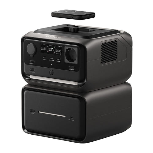 EcoFlow River 3 Max Plus - station électrique 858 Wh avec recharge sans fil (vue 3)