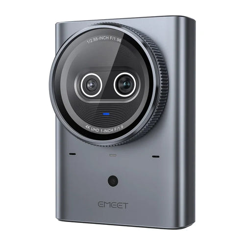 Emeet Prime SE - Webcam 4K à capteur 1 pouce et double objectif : face