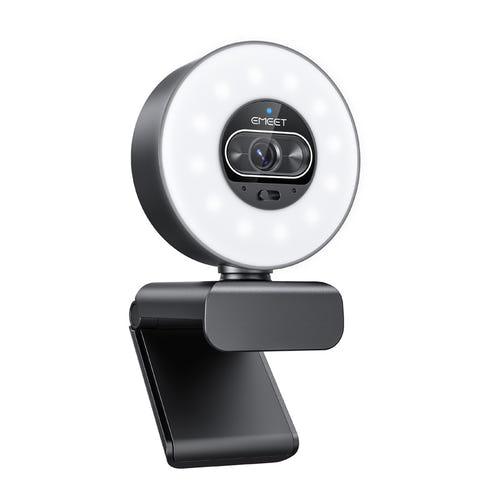 EMEET SmartCam S600L - webcam 4K à anneau lumineux intégré : vue de face