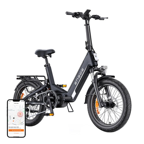 ENGWE L20 3.0 Pro - Vélo électrique pliant tout suspendu 720 Wh, noir