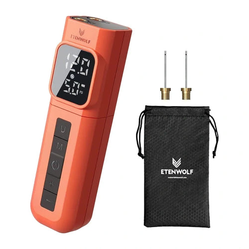 ETENWOLF P200 orange - pompe électrique à ballons 17 PSI avec écran de pression : ballon aiguilles étui