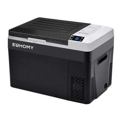 EUHOMY CF008-30BL - réfrigérateur de voiture 30 L, noir : caisson froid camping poignées
