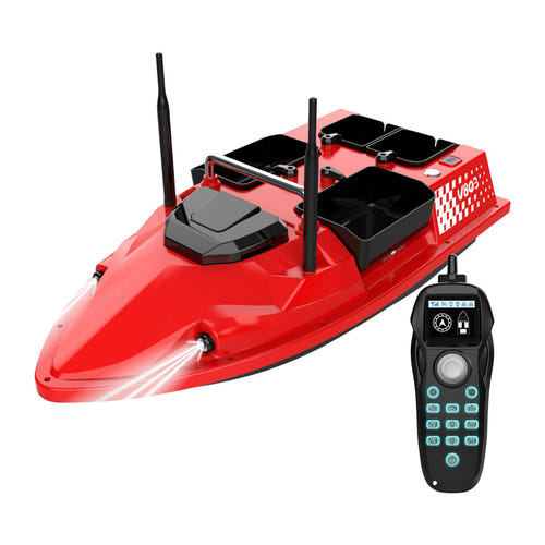 Flytec V803 - Bateau amorceur rouge 5 200 mAh à quatre trémies (vue 1)