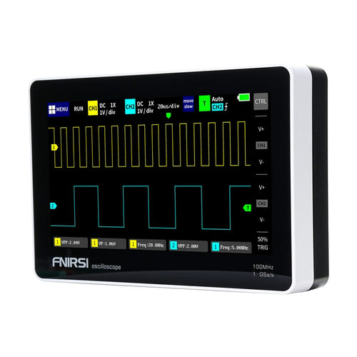 FNIRSI 1013D - Oscilloscope portable tactile 7 pouces, 100 MHz, 2 voies