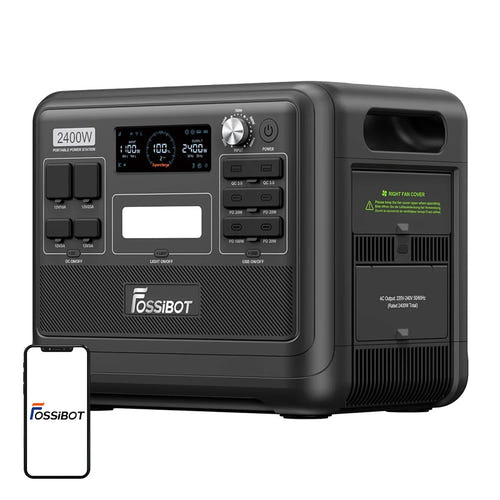 FOSSIBOT F2400 - station électrique portable 2048 Wh, 2400 W, noire