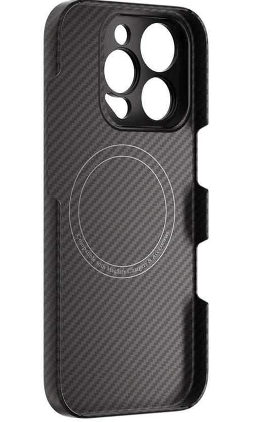 Freewell Filmmaker - Coque Kevlar 17 mm pour iPhone 16 Pro Max : objectif monté