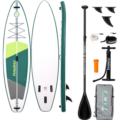 FunWater SUPFW69A - paddle gonflable 3,35 m, vert et blanc - visuel 1