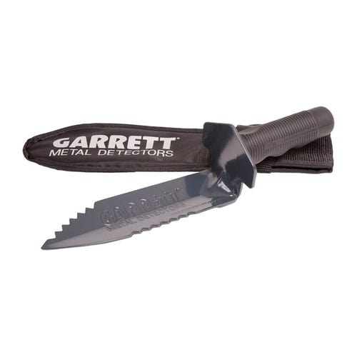Garrett 1626200 - Couteau de fouille en acier au carbone avec étui de ceinture : lame dentelée