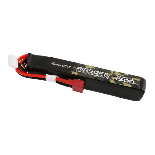 Gens ace 1500 mAh 11,1 V 25C - batterie LiPo 3S airsoft (T Deans) : 1 500 mAh 11,1 V airsoft