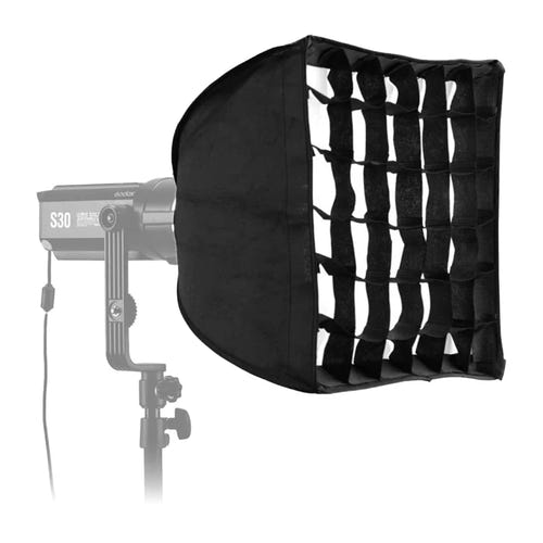 GODOX SA-30 - Softbox 30x30 cm avec grille pour flash S30 : fixation flash s30