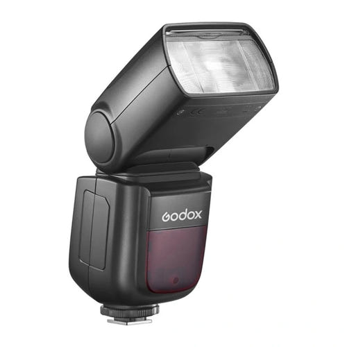 GODOX V850III - Flash cobra rechargeable pour studio et reportage : vue latérale tête inclinée