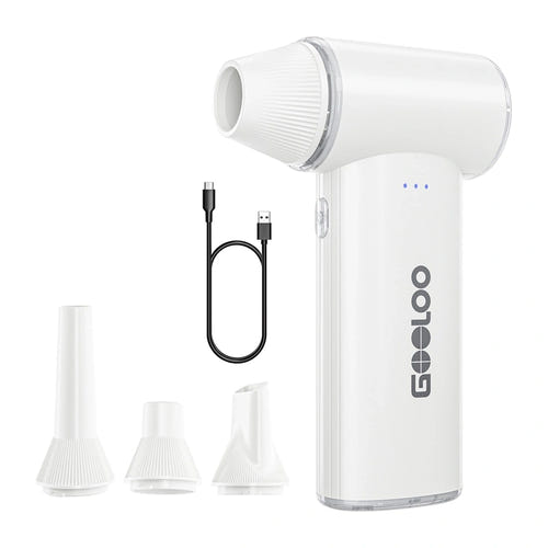 Gooloo F3 - Souffleur électrique sans fil 150 000 tr/min (blanc) : embouts et câble USB-C