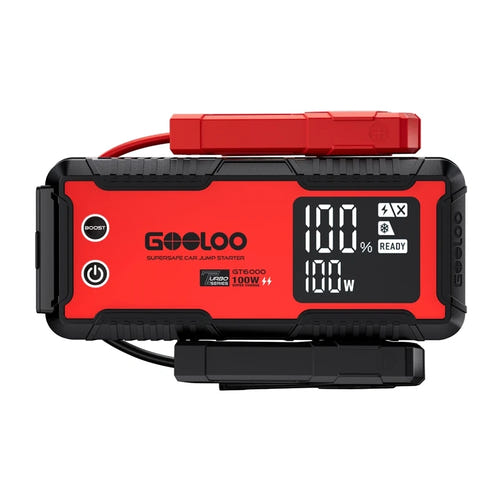 Gooloo GT6000 - Démarreur de batterie 12 V, 6000 A et 99,9 Wh : écran LED et pinces renforcées