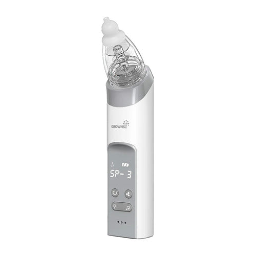 Grownsy BC023 - Mouche-bébé électrique avec 3 embouts en silicone (gris)