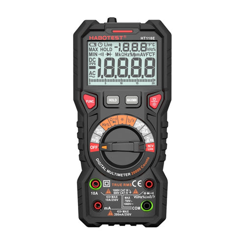 Habotest HT118E - multimètre numérique True RMS 20 000 points : face avant