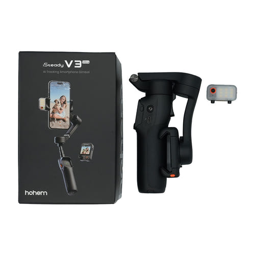 HOHEM iSteady V3 Ultra noir - Stabilisateur pour smartphone avec suivi IA : ensemble