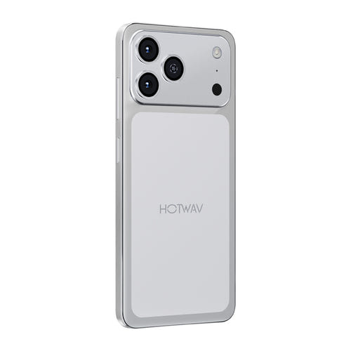 HOTWAV A17 Pro Max - Smartphone 6,75 pouces 120 Hz, 4+128 Go (argent) : dos aluminium