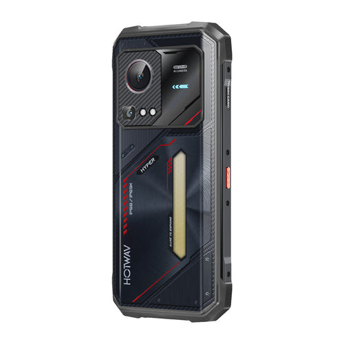 HOTWAV Hyper 7S - Smartphone durci 5G 10 800 mAh, lampe 280 lumens (noir) : dos électrodéposé