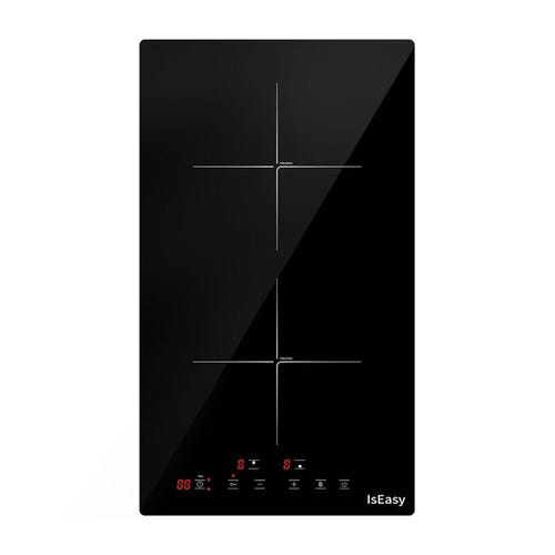 IsEasy LI2V-22 - Domino à induction 2 foyers, verre noir (vue 1)