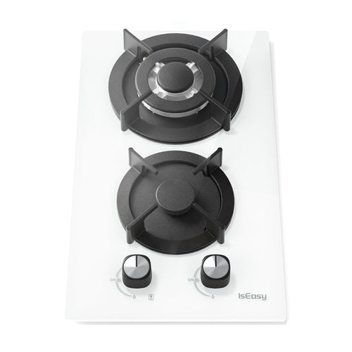 IsEasy MGBG-312A - Plaque de cuisson au gaz 2 feux, blanche - visuel 1