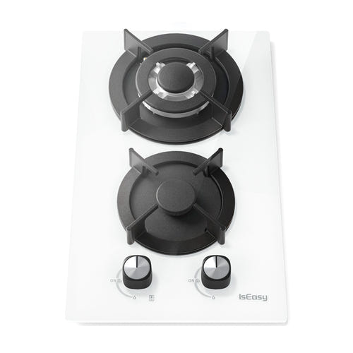IsEasy MGBG-312A - Plaque de cuisson au gaz 2 feux, blanche