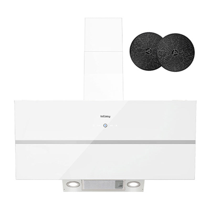 IsEasy TV1390D4 - Hotte aspirante inclinée 90 cm, blanche - visuel 1