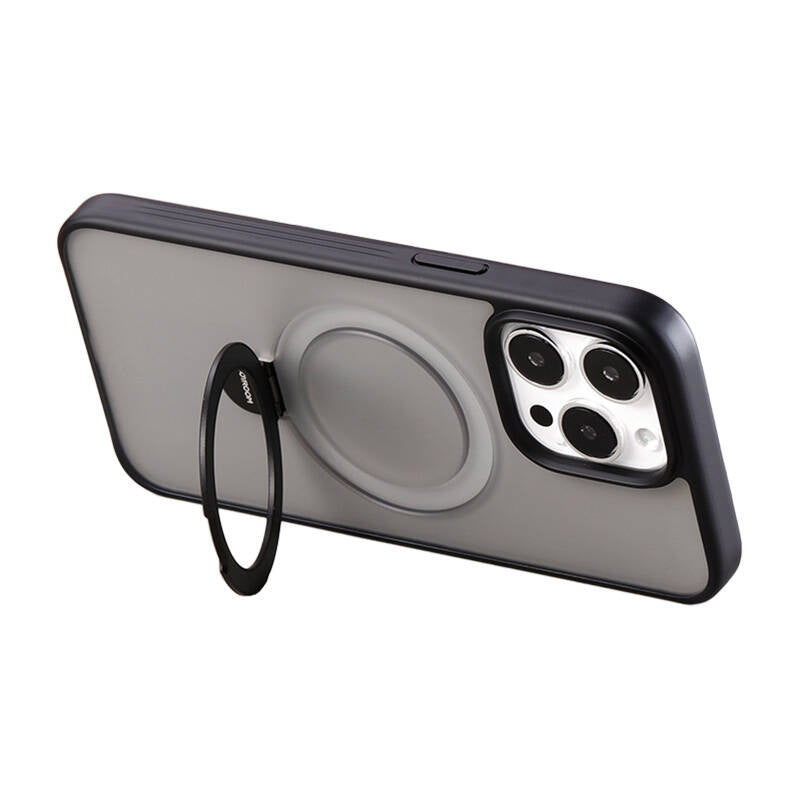 Joyroom JR-BP004 - Coque magnétique avec anneau-support pour iPhone 15 (noir) - visuel 1