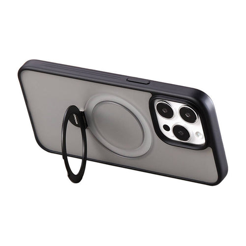 Joyroom JR-BP004 - Coque magnétique avec anneau-support pour iPhone 15 (noir) - visuel 1