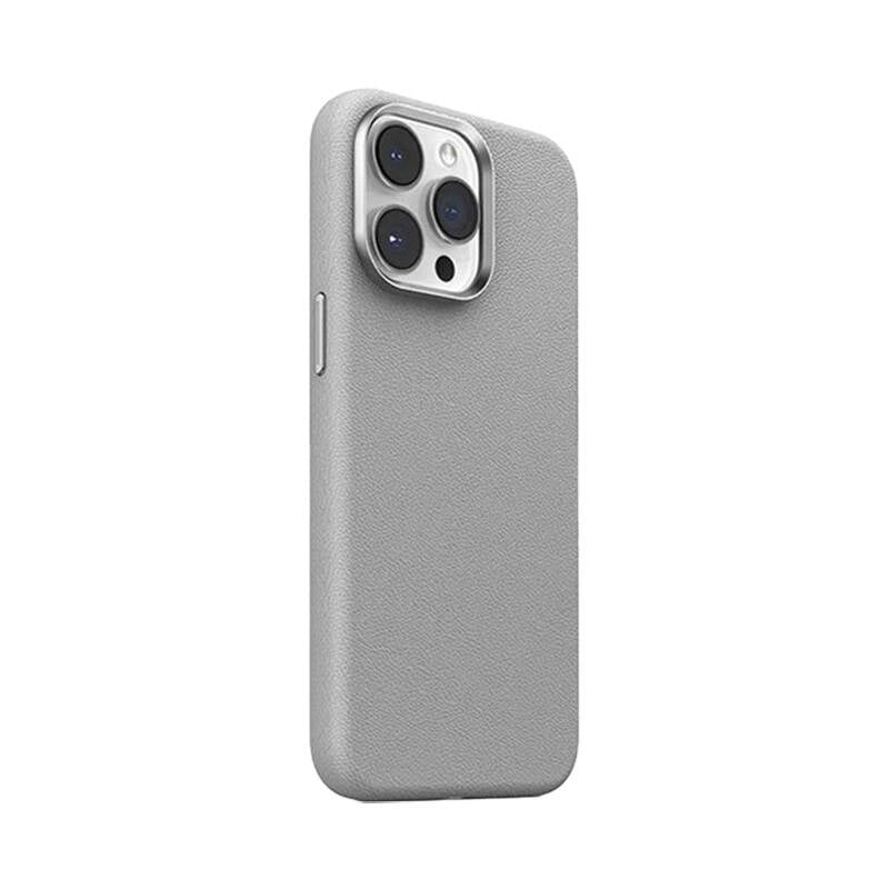 Joyroom JR-BP007 - Coque magnétique cuir pour iPhone 15 Pro (gris) - visuel 1