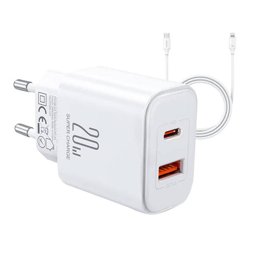 Joyroom JR-TCF05 - Chargeur secteur 20 W avec câble USB-C vers Lightning (vue 1)