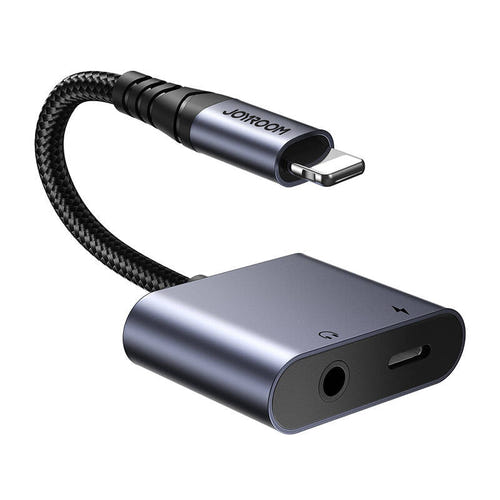 Joyroom SY-L01 - Adaptateur audio 2-en-1 Lightning vers jack 3,5 mm + Lightning (noir) : ports
