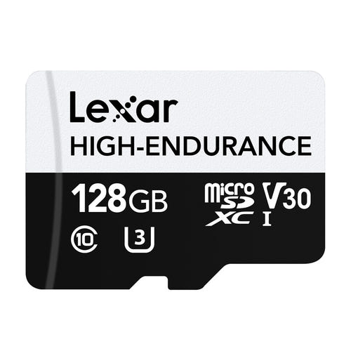 Lexar High-Endurance microSDXC 128 Go - carte mémoire pour vidéosurveillance et dashcam (vue 1)