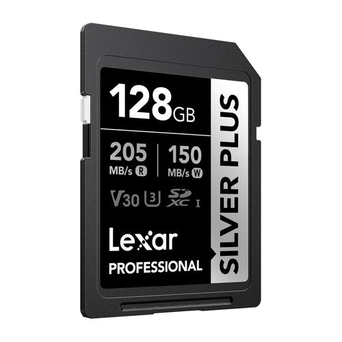 Lexar Professional Silver Plus SDXC 128 Go - carte SD 4K UHS-I 205 Mo/s : professionnelle