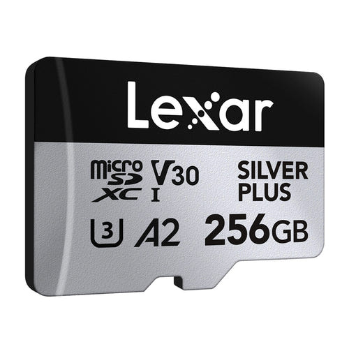 Lexar High-Performance Silver Plus microSDXC 256 Go - carte mémoire avec adaptateur SD : lecture 205 Mo/s