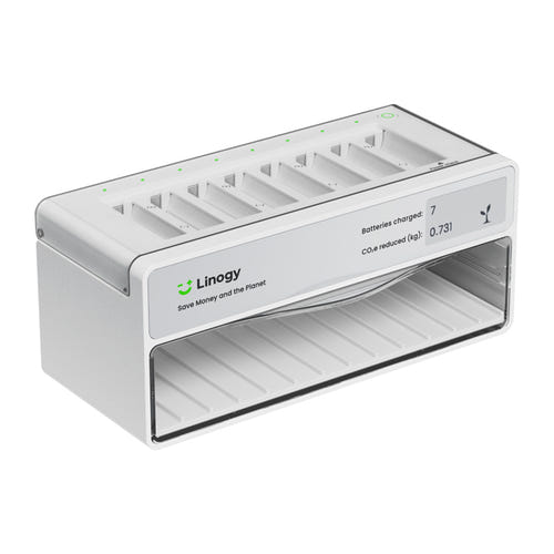 Linogy - Chargeur universel de piles AA et AAA, 8 charges et réserve de 40 cellules