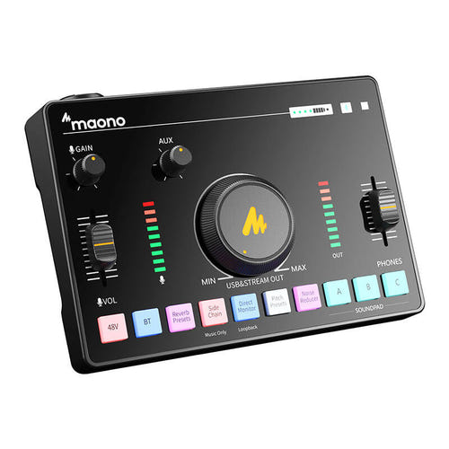 Maono AMC2 Neo - Table de mixage et carte son avec alimentation fantôme 48 V : noire