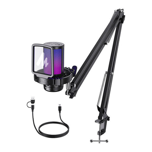 Maono DGM20 S - Microphone à condensateur USB avec bras articulé, noir