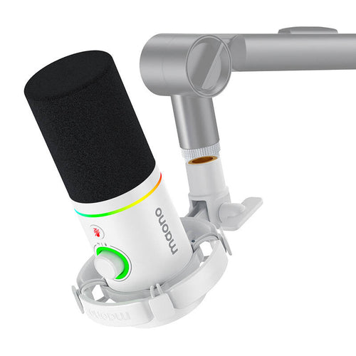 Maono PD200x - Microphone dynamique USB-C et XLR, éclairage RVB, blanc