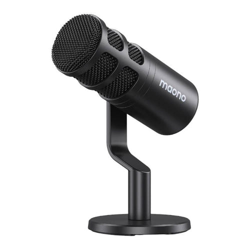 Maono PD100 - Microphone dynamique XLR avec pied et socle, noir : métallique