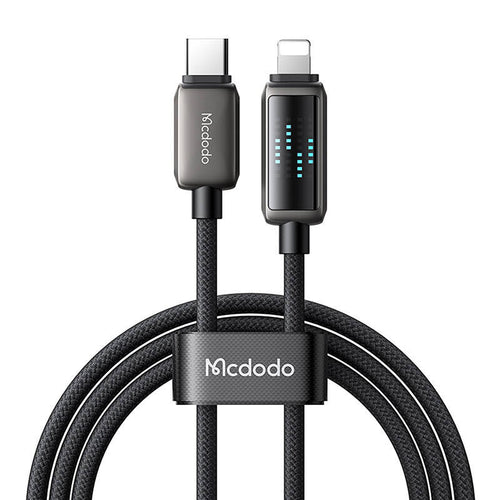Mcdodo CA-2630 - Câble USB-C vers Lightning 36 W avec écran LED, 1,2 m