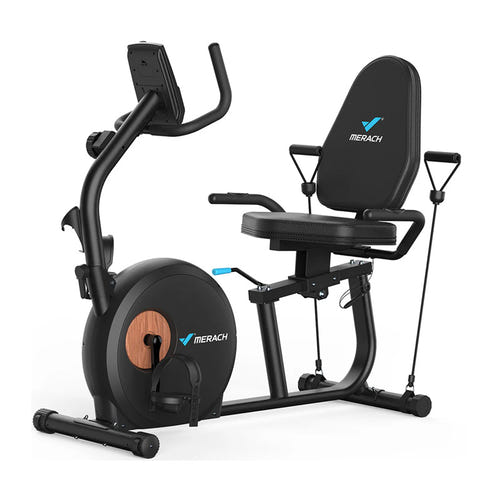 MERACH MR-S23B1 - vélo semi-allongé avec résistance magnétique 8 niveaux : noir