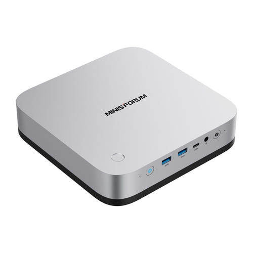 Minis Forum X1 Pro-470 - Mini PC AMD Ryzen AI 9 HX 470 (barebone) : façade USB4 et lecteur SD