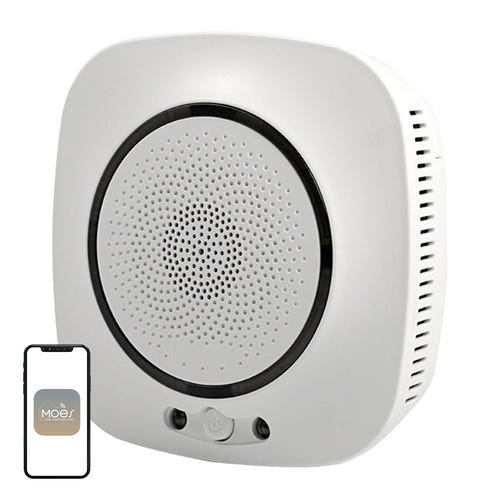 Moes WSS-CO - Détecteur de monoxyde de carbone connecté Wi-Fi : capteur monoxyde carbone moes wss co