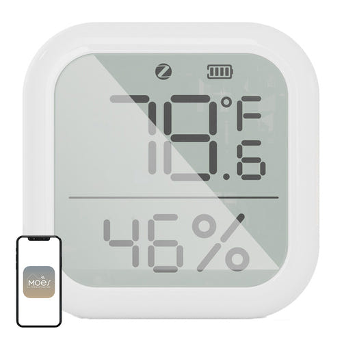 Moes ZSS-KB-TH-LF-C - Capteur température et humidité ZigBee : LCD