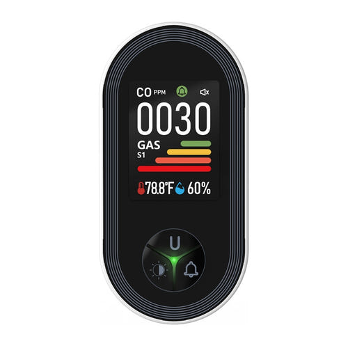Moes S02-CG - Détecteur connecté de monoxyde de carbone et de gaz : boîtier détecteur gaz cuisine garage